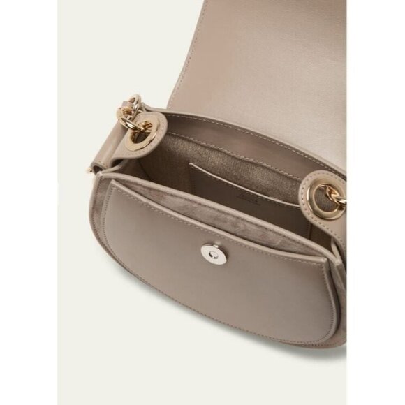 CHLOE Tess calf leather and suede small crossbody bag + Dust bag MOTTY GREY - Picture 10 of 13